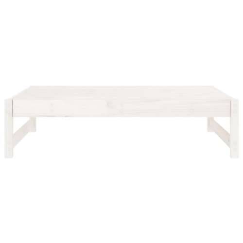 Vrtni tabure bijeli 120 x 80 cm od masivne borovine - Bijela boja bora 1 naslon za noge Cijena