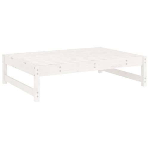 Vrtni tabure bijeli 120 x 80 cm od masivne borovine - Bijela boja bora 1 naslon za noge Cijena
