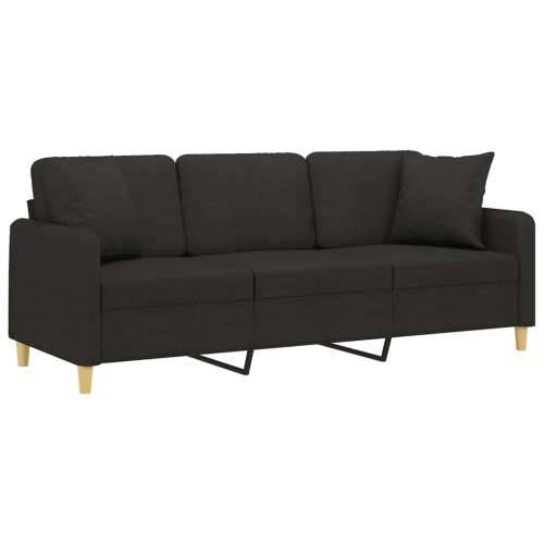 Trosjed s ukrasnim jastucima crni 180 cm od tkanine - Crna 180 cm Cijena
