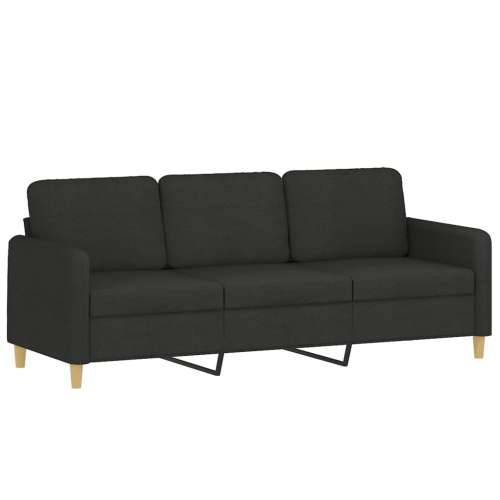 Trosjed s ukrasnim jastucima crni 180 cm od tkanine - Crna 180 cm Cijena