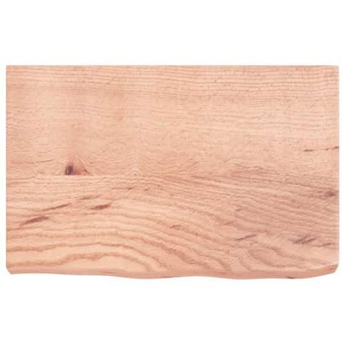 Zidna polica svjetlosmeđa 60x40x(2-6) cm obrađena hrastovina - Svjetlosmeđa 60 x 40 x 6 cm 1 Cijena