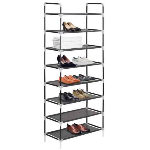 Stalak za cipele s 8 polica od metala i netkane tkanine crni - Crna 60 x 28 x 140 cm 1 Cijena