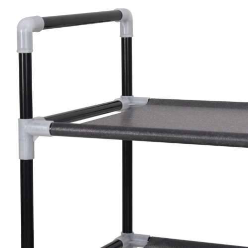 Stalak za cipele s 8 polica od metala i netkane tkanine crni - Crna 60 x 28 x 140 cm 1 Cijena