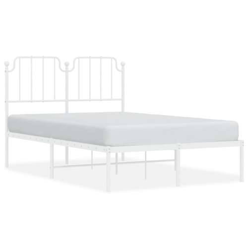 Metalni okvir za krevet s uzglavljem bijeli 120 x 190 cm - Bijela 120 x 190 cm s uzglavljem Cijena