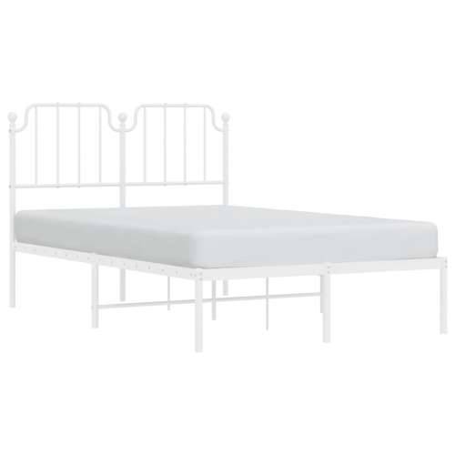 Metalni okvir za krevet s uzglavljem bijeli 120 x 190 cm - Bijela 120 x 190 cm s uzglavljem Cijena