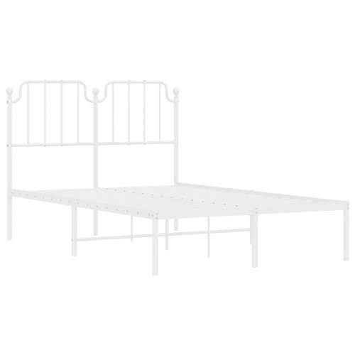 Metalni okvir za krevet s uzglavljem bijeli 120 x 190 cm - Bijela 120 x 190 cm s uzglavljem Cijena