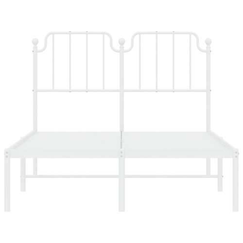 Metalni okvir za krevet s uzglavljem bijeli 120 x 190 cm - Bijela 120 x 190 cm s uzglavljem Cijena