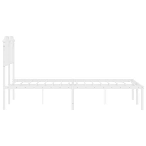 Metalni okvir za krevet s uzglavljem bijeli 120 x 190 cm - Bijela 120 x 190 cm s uzglavljem Cijena