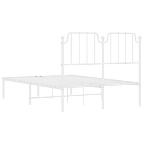 Metalni okvir za krevet s uzglavljem bijeli 120 x 190 cm - Bijela 120 x 190 cm s uzglavljem Cijena