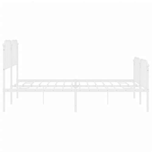 Metalni okvir kreveta uzglavlje i podnožje bijeli 183x213 cm - Bijela 183 x 213 cm s uzglavljem i podnožjem Cijena