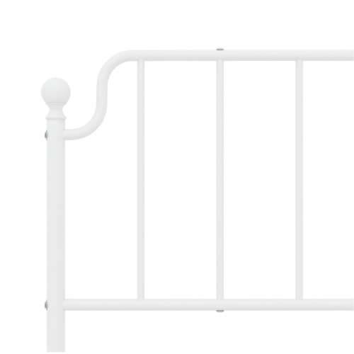 Metalni okvir kreveta uzglavlje i podnožje bijeli 183x213 cm - Bijela 183 x 213 cm s uzglavljem i podnožjem Cijena