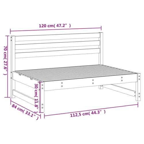 Srednja vrtna sofa 120 x 80 cm od masivne borovine Prirodna boja bora 1 srednja sofa Cijena