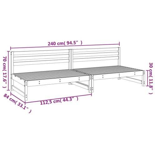 Srednja vrtne sofe 2 kom 120 x 80 cm od masivne borovine - Prirodna boja bora 1 Srednja sofa (2 kom) Cijena