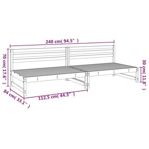 Srednja vrtne sofe 2 kom 120 x 80 cm od masivnog drva duglazije - Prirodni douglas 1 Srednja sofa (2 kom) Cijena