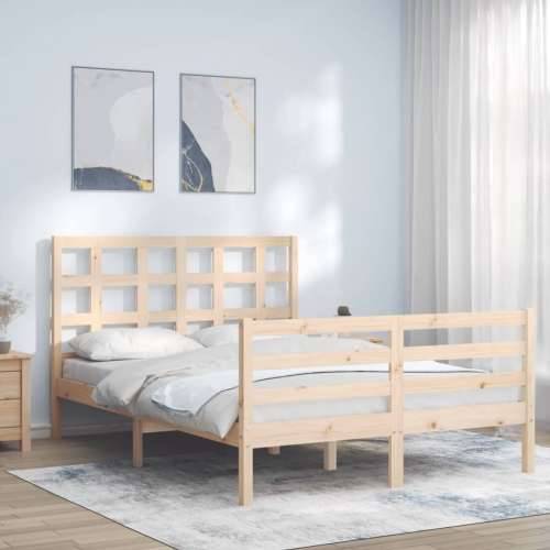 Okvir kreveta s uzglavljem 140 x 190 cm od masivnog drva - Prirodna 140 x 190 cm Cijena