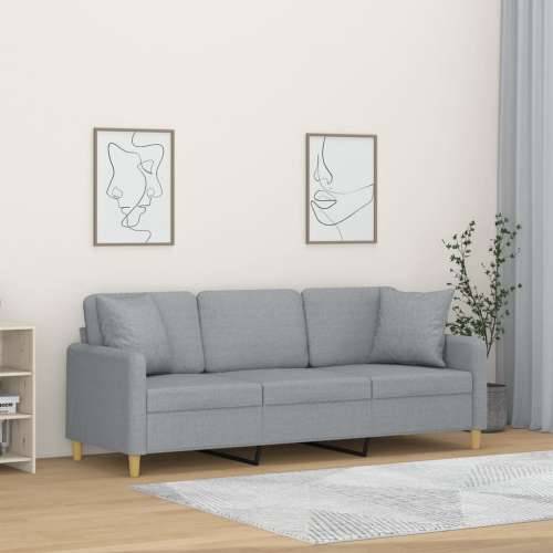 Trosjed s ukrasnim jastucima svjetlosivi 180 cm od tkanine - Svjetlosiva 180 cm Cijena