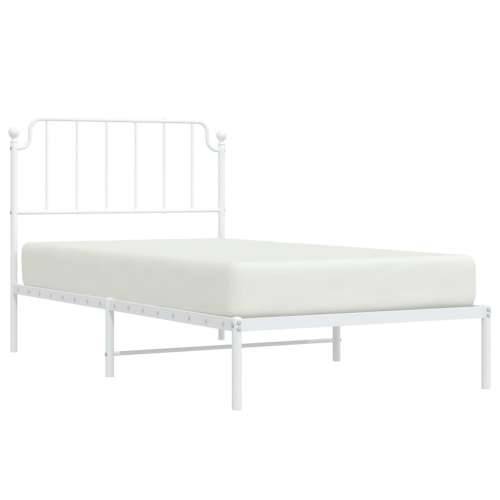 Metalni okvir za krevet s uzglavljem bijeli 100x190 cm - Bijela 100 x 190 cm s uzglavljem Cijena