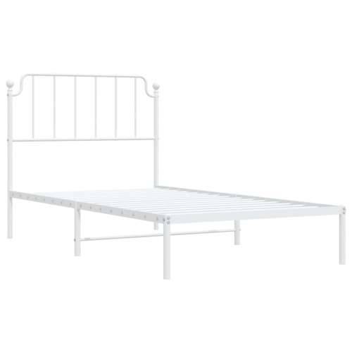 Metalni okvir za krevet s uzglavljem bijeli 100x190 cm - Bijela 100 x 190 cm s uzglavljem Cijena