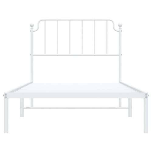 Metalni okvir za krevet s uzglavljem bijeli 100x190 cm - Bijela 100 x 190 cm s uzglavljem Cijena