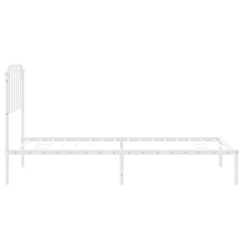 Metalni okvir za krevet s uzglavljem bijeli 100x190 cm - Bijela 100 x 190 cm s uzglavljem Cijena