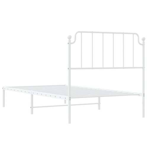 Metalni okvir za krevet s uzglavljem bijeli 100x190 cm - Bijela 100 x 190 cm s uzglavljem Cijena