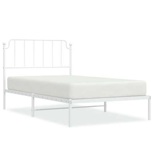 Metalni okvir za krevet s uzglavljem bijeli 107x203 cm - Bijela 107 x 203 cm s uzglavljem Cijena