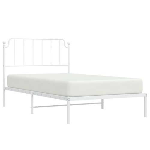 Metalni okvir za krevet s uzglavljem bijeli 107x203 cm - Bijela 107 x 203 cm s uzglavljem Cijena