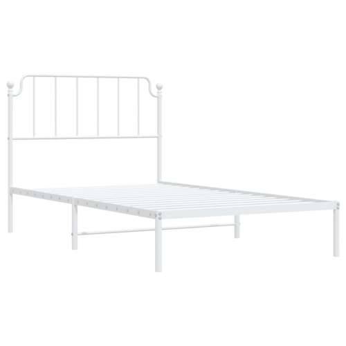 Metalni okvir za krevet s uzglavljem bijeli 107x203 cm - Bijela 107 x 203 cm s uzglavljem Cijena