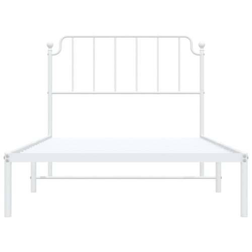 Metalni okvir za krevet s uzglavljem bijeli 107x203 cm - Bijela 107 x 203 cm s uzglavljem Cijena