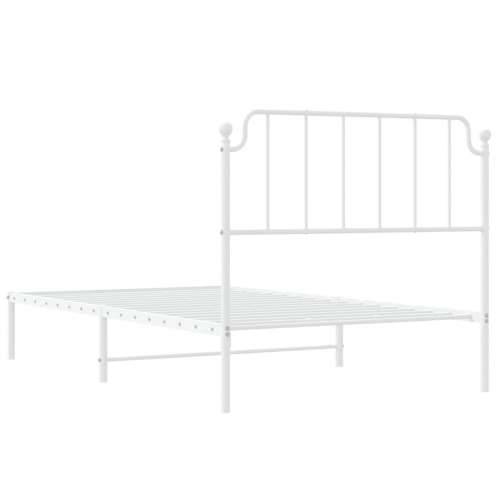 Metalni okvir za krevet s uzglavljem bijeli 107x203 cm - Bijela 107 x 203 cm s uzglavljem Cijena
