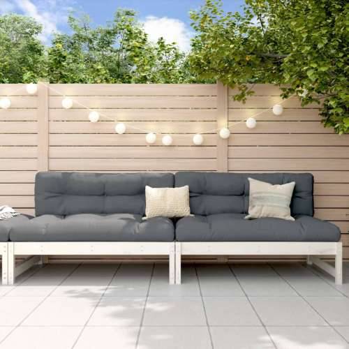 Srednja vrtne sofe 2 kom bijele 120 x 80 cm od masivne borovine - Bijela boja bora 1 Srednja sofa (2 kom) Cijena