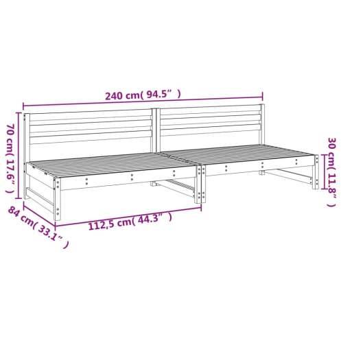 Srednja vrtne sofe 2 kom bijele 120 x 80 cm od masivne borovine - Bijela boja bora 1 Srednja sofa (2 kom) Cijena
