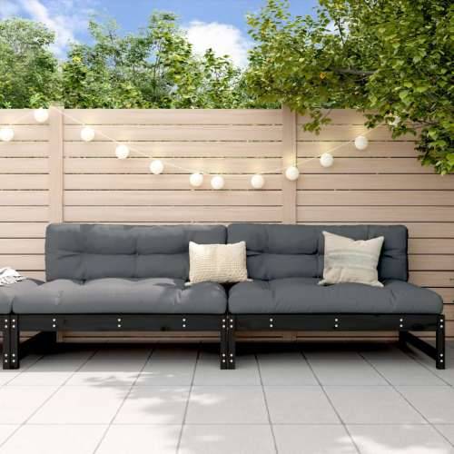 Srednja vrtne sofe 2 kom crne 120 x 80 cm od masivne borovine - Crna boja bora 1 Srednja sofa (2 kom) Cijena