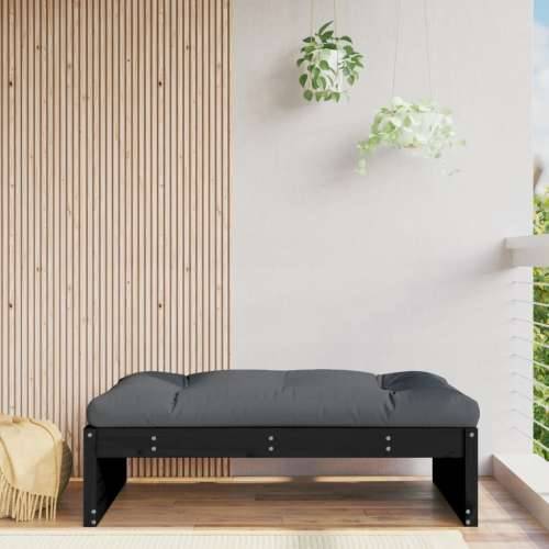 Vrtni tabure crni 120 x 80 cm od masivne borovine - Crna boja bora 1 naslon za noge Cijena
