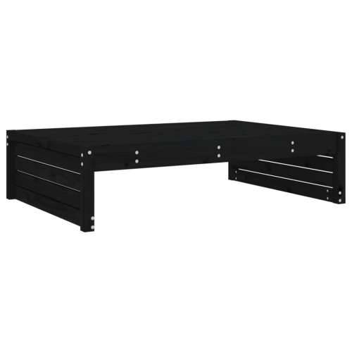 Vrtni tabure crni 120 x 80 cm od masivne borovine - Crna boja bora 1 naslon za noge Cijena