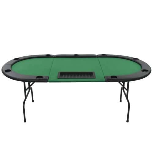 Sklopivi trodijelni stol za poker za 9 igrača ovalni zeleni Cijena