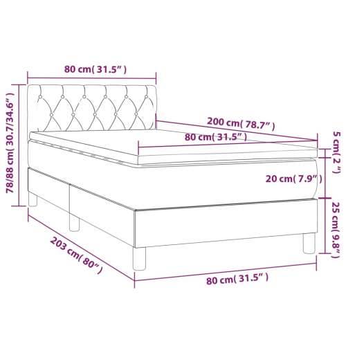 Krevet s oprugama i madracem plavi 80x200 cm od tkanine - Plava 80 x 200 cm Dizajn s gumbima Cijena