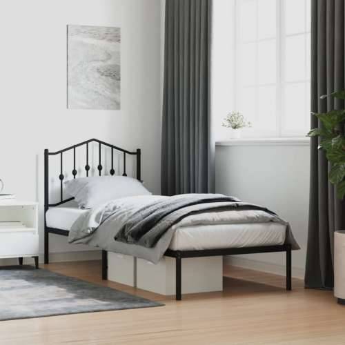 Metalni okvir za krevet s uzglavljem crni 80x200 cm - Crna 80 x 200 cm s uzglavljem Cijena