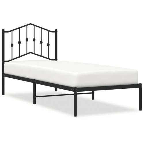 Metalni okvir za krevet s uzglavljem crni 80x200 cm - Crna 80 x 200 cm s uzglavljem Cijena