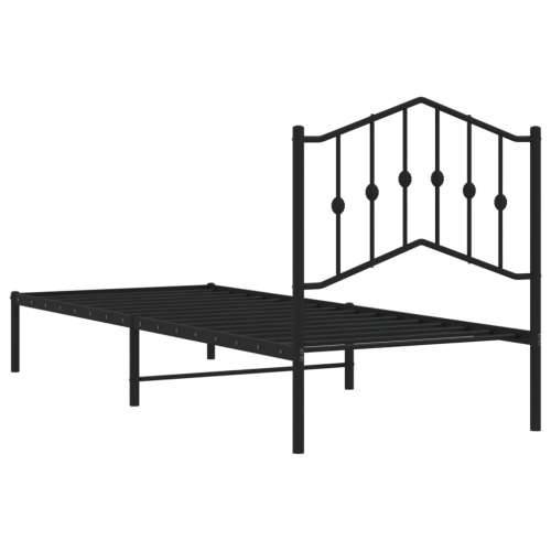 Metalni okvir za krevet s uzglavljem crni 80x200 cm - Crna 80 x 200 cm s uzglavljem Cijena