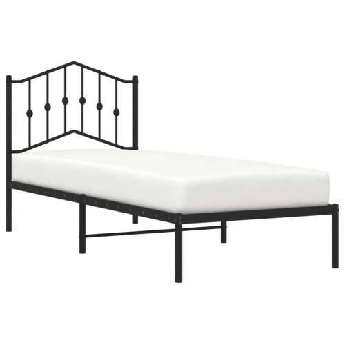 Metalni okvir za krevet s uzglavljem crni 90x200 cm - Crna 90 x 200 cm s uzglavljem Cijena