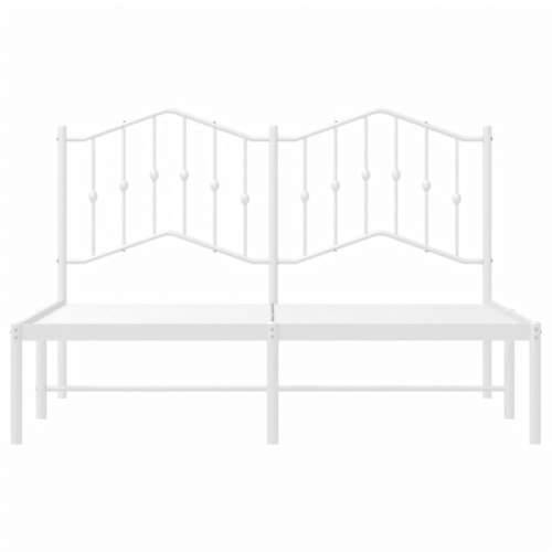 Metalni okvir za krevet s uzglavljem bijeli 140 x 190 cm - Bijela 140 x 190 cm s uzglavljem Cijena