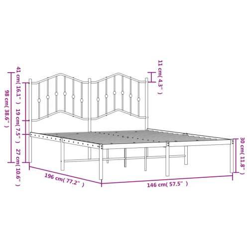 Metalni okvir za krevet s uzglavljem bijeli 140 x 190 cm - Bijela 140 x 190 cm s uzglavljem Cijena