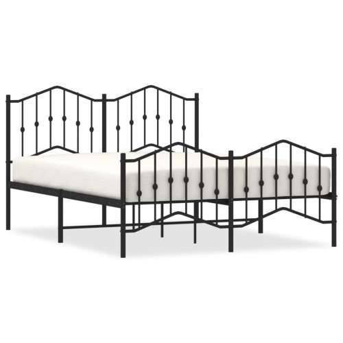 Metalni okvir kreveta s uzglavljem i podnožjem crni 140x190 cm - Crna 140 x 190 cm s uzglavljem i podnožjem Cijena
