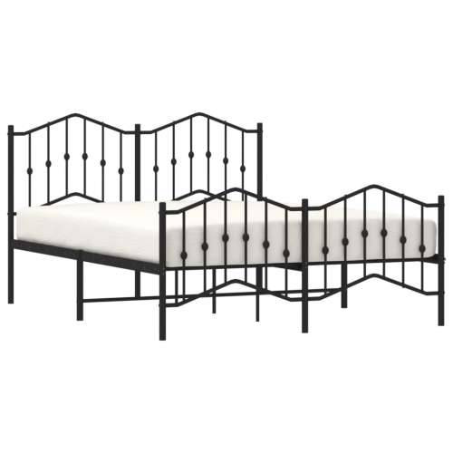 Metalni okvir kreveta s uzglavljem i podnožjem crni 140x190 cm - Crna 140 x 190 cm s uzglavljem i podnožjem Cijena