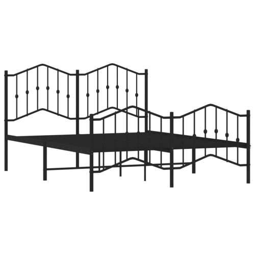 Metalni okvir kreveta s uzglavljem i podnožjem crni 140x190 cm - Crna 140 x 190 cm s uzglavljem i podnožjem Cijena