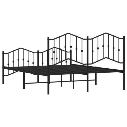 Metalni okvir kreveta s uzglavljem i podnožjem crni 140x190 cm - Crna 140 x 190 cm s uzglavljem i podnožjem Cijena