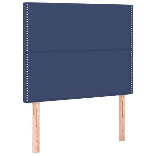 Krevet s oprugama i madracem plavi 100 x 200 cm od tkanine - Plava 100 x 200 cm Obično s čavlima Cijena
