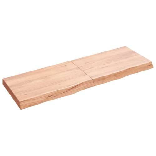 Zidna polica svjetlosmeđa 120x40x(2-6) cm obrađena hrastovina - Svjetlosmeđa 120 x 40 x 6 cm 1 Cijena