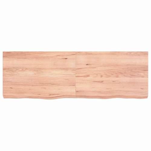 Zidna polica svjetlosmeđa 120x40x(2-6) cm obrađena hrastovina - Svjetlosmeđa 120 x 40 x 6 cm 1 Cijena